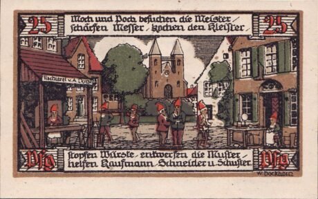 Реверс банкноты 25 fenigów (Niemcy) 1921