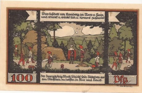 Реверс банкноты 100 fenigów (Niemcy) 1921