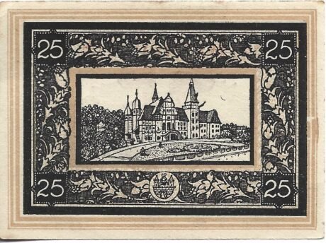 Реверс банкноты 25 fenigów (Niemcy) 1920