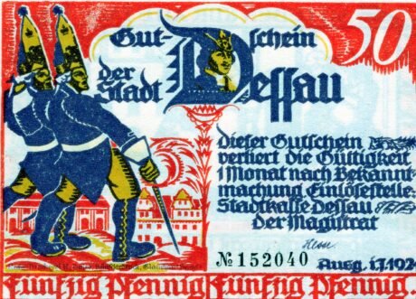 Аверс банкноты 50 fenigów (Niemcy) 1921