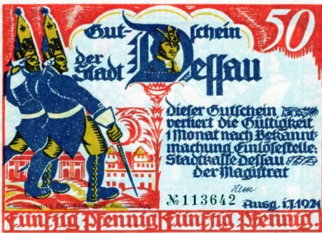 Аверс банкноты 50 fenigów (Niemcy) 1921