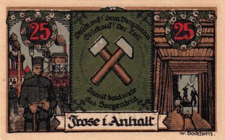 Реверс банкноты 25 fenigów (Niemcy) 1921