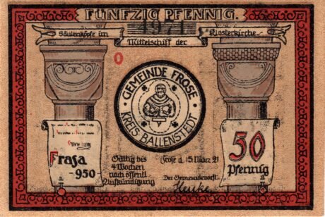 Аверс банкноты 50 fenigów (Niemcy) 1921