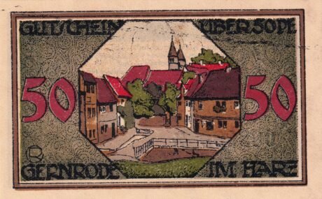 Реверс банкноты 50 fenigów (Niemcy) 1921