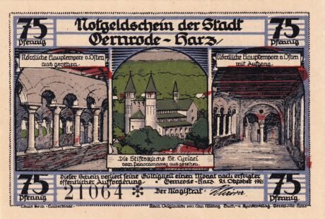 Аверс банкноты 75 пфеннигов (Германия) 1921 года