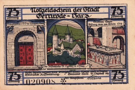 Аверс банкноты 75 пфеннигов (Германия) 1921 года