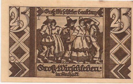 Реверс банкноты 25 fenigów (Niemcy) 1921