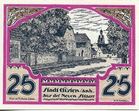 Реверс банкноты 25 fenigów (Niemcy) 1921