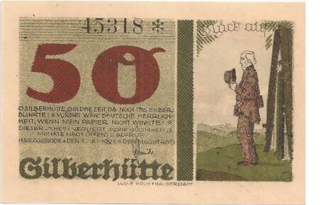 Аверс банкноты 50 fenigów (Niemcy) 1921