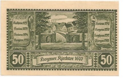 Реверс банкноты 50 fenigów (Niemcy) 1921