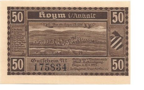 Аверс банкноты 50 fenigów (Niemcy) 1921