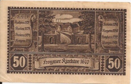 Реверс банкноты 50 пфеннигов (Германия) 1921 года