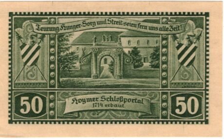 Реверс банкноты 50 fenigów (Niemcy) 1921