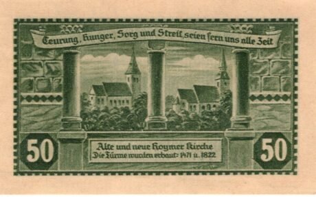 Реверс банкноты 50 fenigów (Niemcy) 1921