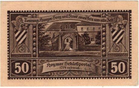 Реверс банкноты 50 пфеннигов (Германия) 1921 года