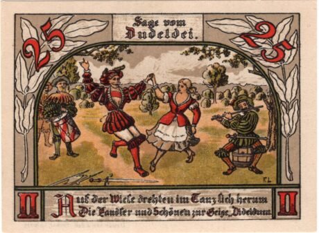 Реверс банкноты 25 fenigów (Niemcy) 1921