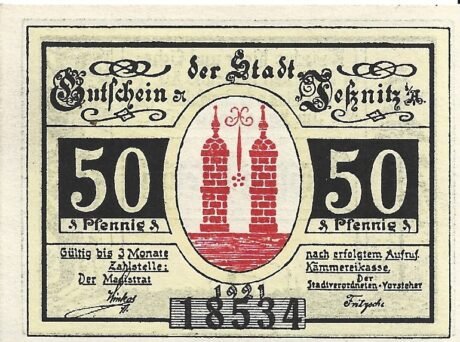 Аверс банкноты 50 fenigów (Niemcy) 1921