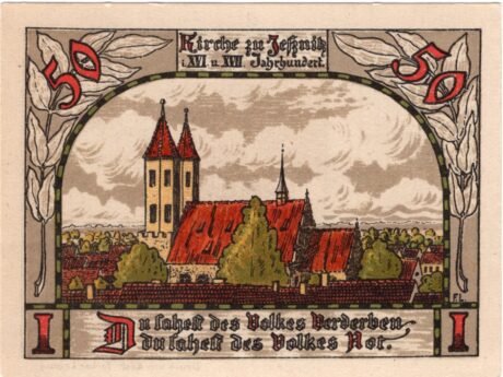 Реверс банкноты 50 fenigów (Niemcy) 1921