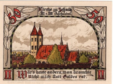 Реверс банкноты 50 fenigów (Niemcy) 1921