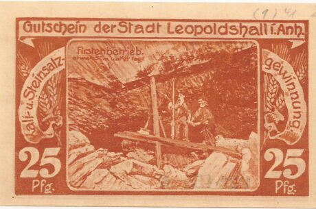 Реверс банкноты 25 fenigów (Niemcy) 1921