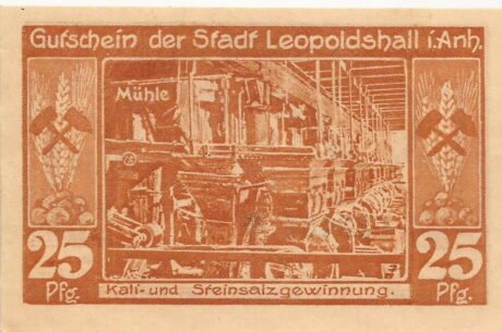 Реверс банкноты 25 fenigów (Niemcy) 1921