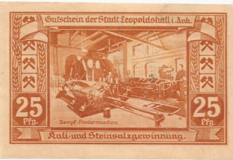 Реверс банкноты 25 fenigów (Niemcy) 1921