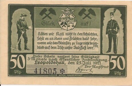 Аверс банкноты 50 fenigów (Niemcy) 1921