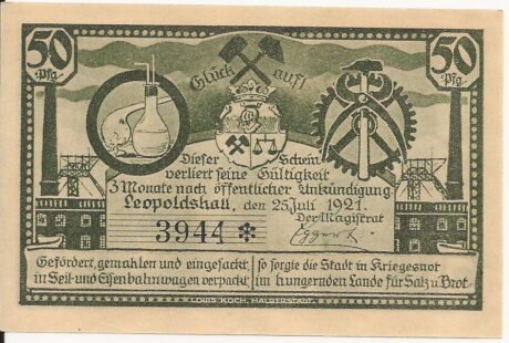 Аверс банкноты 50 fenigów (Niemcy) 1921