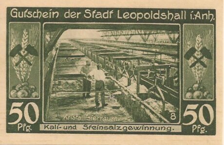 Реверс банкноты 50 fenigów (Niemcy) 1921