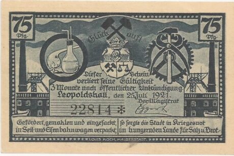 Аверс банкноты 75 пфеннигов (Германия) 1921 года