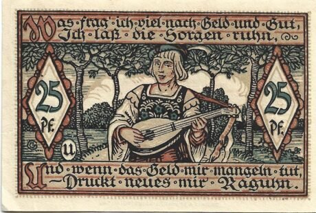 Реверс банкноты 25 fenigów (Niemcy) 1921