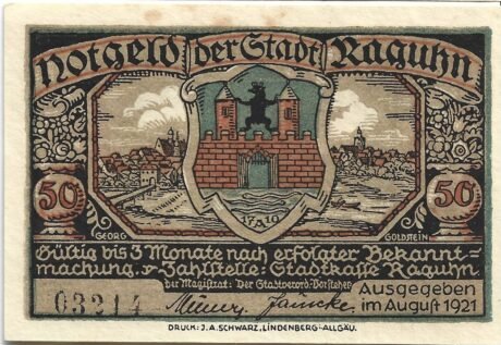 Аверс банкноты 50 fenigów (Niemcy) 1921