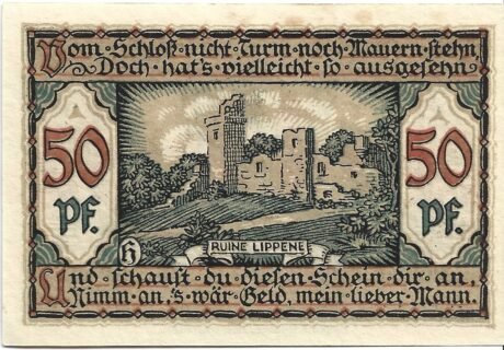 Реверс банкноты 50 fenigów (Niemcy) 1921