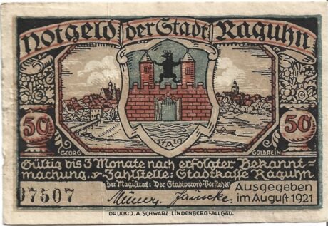 Аверс банкноты 50 fenigów (Niemcy) 1923