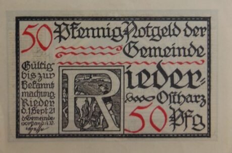 Аверс банкноты 50 fenigów (Niemcy) 1921