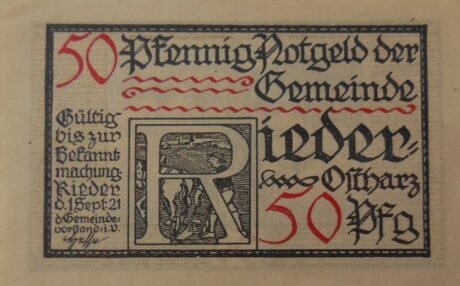 Аверс банкноты 50 fenigów (Niemcy) 1921