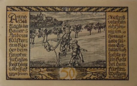 Реверс банкноты 50 fenigów (Niemcy) 1921