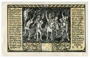 Реверс банкноты 50 fenigów (Niemcy) 1921