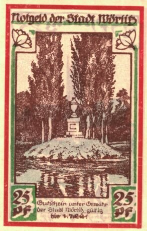 Реверс банкноты 25 fenigów (Niemcy) 1922