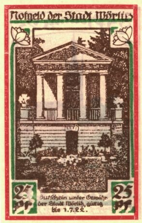 Реверс банкноты 25 fenigów (Niemcy) 1922