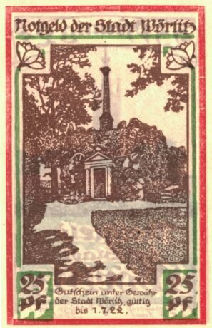 Реверс банкноты 25 fenigów (Niemcy) 1922