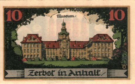 Реверс банкноты 10 fenigów (Niemcy) 1921