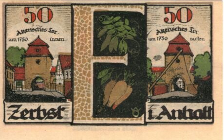 Реверс банкноты 50 fenigów (Niemcy) 1921