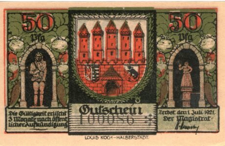 Аверс банкноты 50 fenigów (Niemcy) 1921