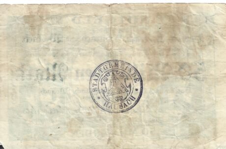 Реверс банкноты 50000000000 marek Haslach, Hausach, Schiltach i Wolfach (Niemcy) 1923