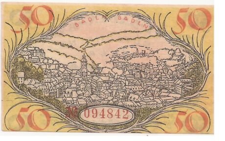 Реверс банкноты 50 fenigów (Niemcy) 1919