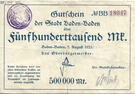 Аверс банкноты 500000 marek (Niemcy) 1923