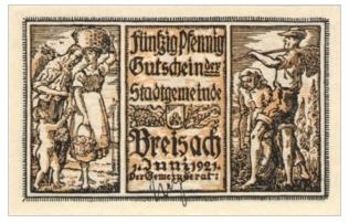 Аверс банкноты 50 fenigów (Niemcy) 1921