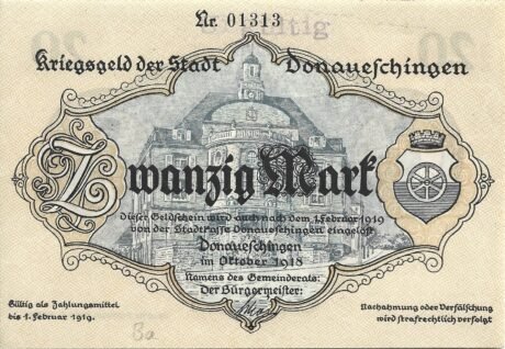 Аверс банкноты 20 marek (Niemcy) 1919