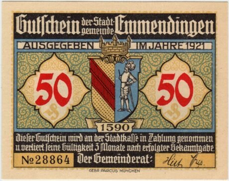 Аверс банкноты 50 fenigów (Niemcy) 1921